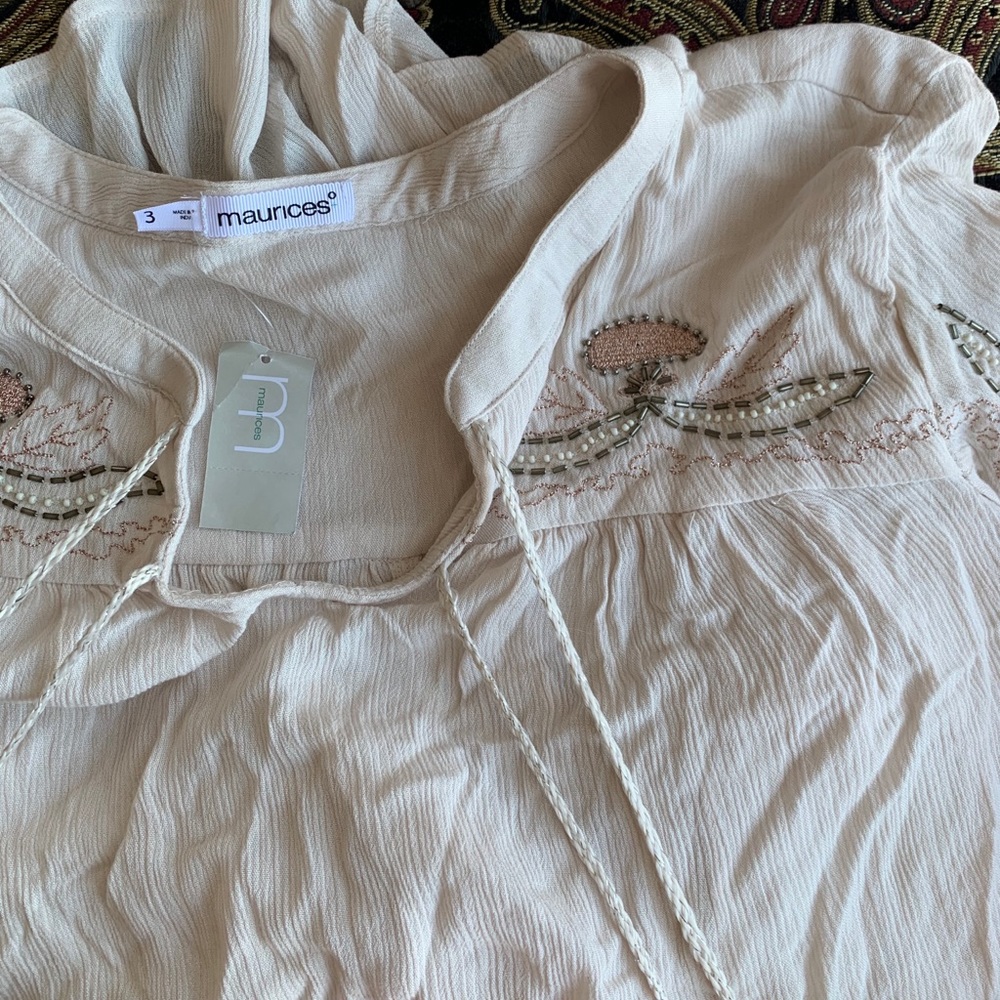 Maurices Beaded Boho Blouse